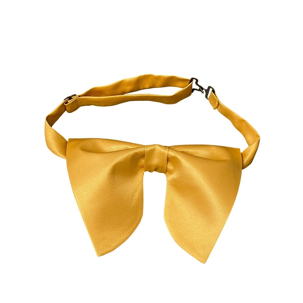 Gold Satin Floppy Bow Tie Adjustable Pre-Tied Formal Wedding Uniform Accessory